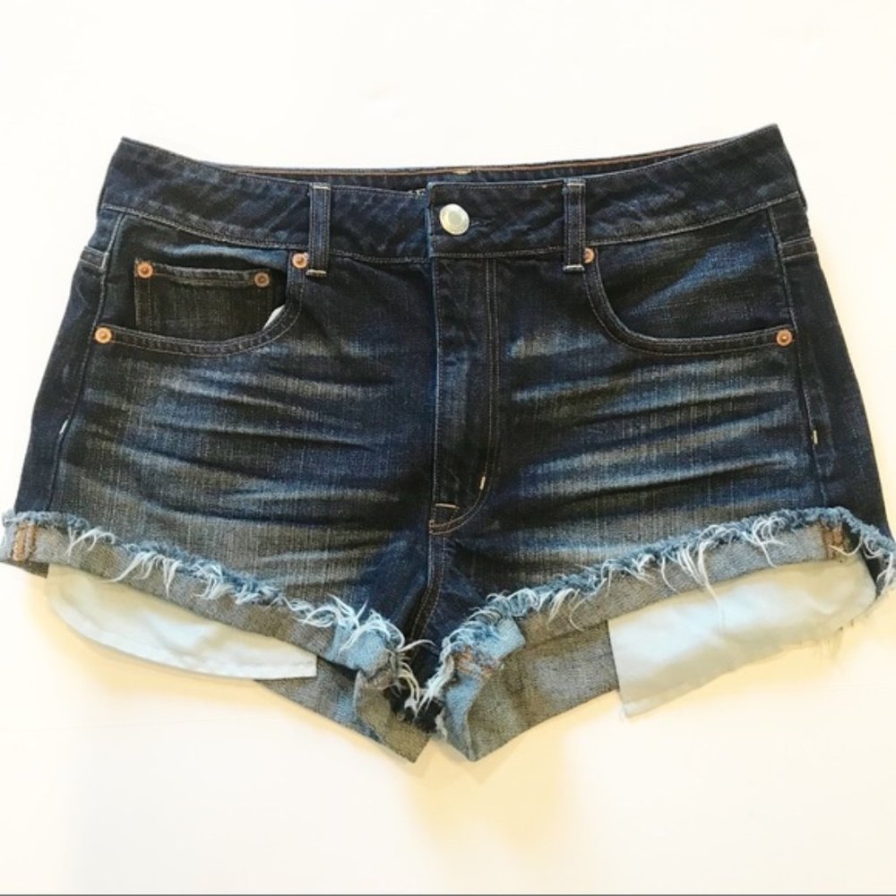 American Eagle Hi-Rise Festival Cuffed Denim Shorts